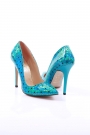 Mavi Hologram Kadın Stiletto Ayakkabı 251-32-100
