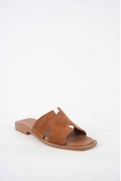 Hakiki Deri Taba Süet Kadın Düz Terlik 251103602