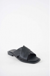 Hakiki Deri Siyah Kadın Düz Terlik 251103605