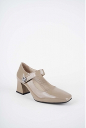 Hakiki Deri Vizon Rugan Kadın Topuklu Ayakkabı 252105108