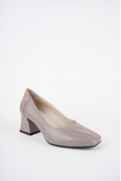 Hakiki Deri Vizon-Vizon Baskılı Kadın Topuklu Ayakkabı 252105110