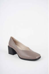 Hakiki Deri Vizon-Vizon Kroko Kadın Topuklu Ayakkabı 252105111