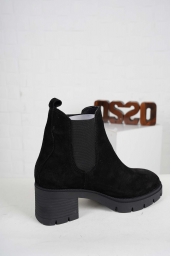 Hakiki Deri Siyah Süet Kadın Topuklu Bot 242108200