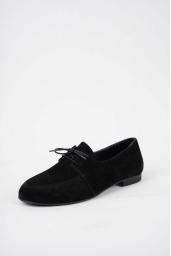 Hakiki Deri Siyah Süet Kadın Babet Ayakkabı 251108105