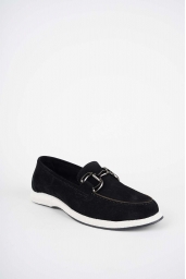 Hakiki Deri Siyah Süet Kadın Casual Ayakkabı 252108102