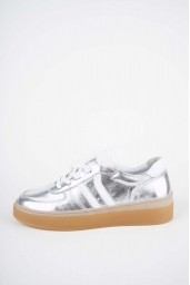 Hakiki Deri Gümüş-Beyaz Kadın Casual Ayakkabı 252108103