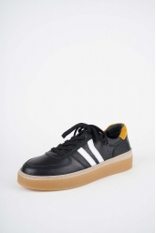 Hakiki Deri Siyah-Beyaz-Hardal Sü Kadın Casual Ayakkabı 252108103