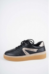 Hakiki Deri Siyah-Platin Kadın Casual Ayakkabı 252108105