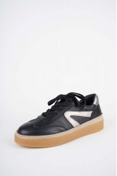 Hakiki Deri Siyah-Platin Kadın Casual Ayakkabı 252108105