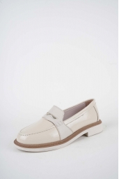 Hakiki Deri Bej Rugan Kadın Casual Ayakkabı 261108103