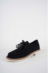 Hakiki Deri Siyah Süet Kadın Casual Ayakkabı 261108104