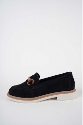 Hakiki Deri Siyah Süet Kadın Casual Ayakkabı 261108106