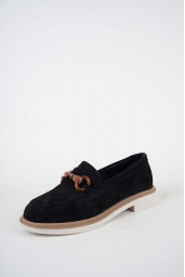 Hakiki Deri Siyah Süet Kadın Casual Ayakkabı 261108106