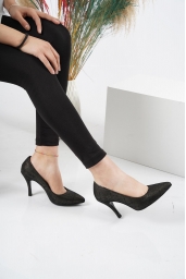 Hakiki Deri Siyah Kadın Stiletto Ayakkabı 202110101