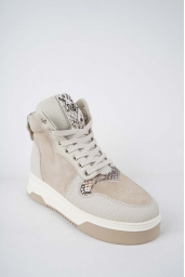 Hakiki Deri Kürklü Bej Flt.-Bej Süet Kadın Sneaker Bot 242114201