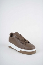 Hakiki Deri Vizon Flt.-Yılan Baskı Kadın Sneaker Ayakkabı 252114100