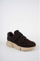 Hakiki Deri Kahve Süet Kadın Sneaker Ayakkabı 252114101