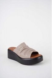 Hakiki Deri Vizon Kadın Dolgu Topuklu Terlik 261114602