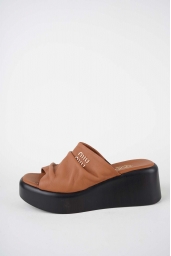 Hakiki Deri Taba Kadın Dolgu Topuklu Terlik 261114602