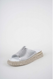 Hakiki Deri Silver Kadın Düz Terlik 261118601