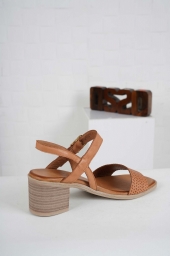 Hakiki Deri Taba Kadın Topuklu Sandalet 241126508
