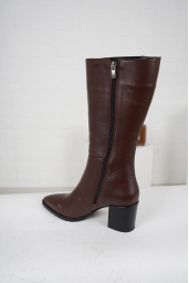 Hakiki Deri Kahve Kadın Topuklu Çizme 222127307