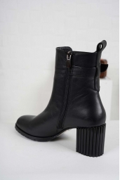 Hakiki Deri Siyah Kadın Topuklu Bot 232127231