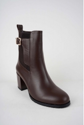 Hakiki Deri Kahve Kadın Topuklu Bot 232127231