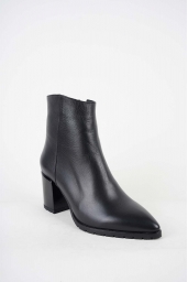 Hakiki Deri Siyah Kadın Topuklu Bot 242127205