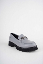 Hakiki Deri Açık Gri Kadın Makosen Ayakkabı 222134103