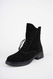 Hakiki Deri Siyah Süet Kadın Casual Bot 252136206
