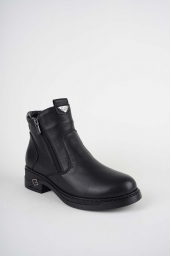 Hakiki Deri Kürklü Siyah Kadın Casual Bot 252136212