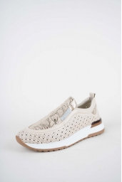 Hakiki Deri Krem-Dore Baskılı Kadın Casual Ayakkabı 261136101