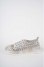 Hakiki Deri Saten Baskılı Kadın Casual Ayakkabı 261136104