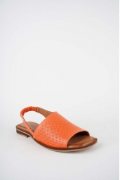 Hakiki Deri Oranj Kadın Düz Sandalet 261141501