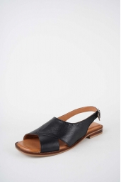 Hakiki Deri Siyah Kadın Düz Sandalet 261141503