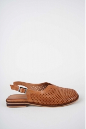 Hakiki Deri Taba Kadın Burun Kapalı Sandalet 261141506