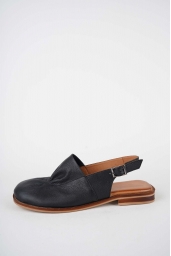 Hakiki Deri Siyah Kadın Burun Kapalı Sandalet 261141507
