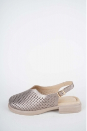 Hakiki Deri Titanyum Kadın Burun Kapalı Sandalet 261141508