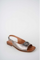 Hakiki Deri Titanyum Kadın Düz Sandalet 261141511