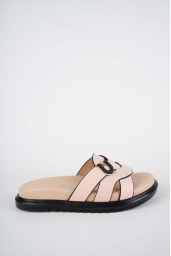 Hakiki Deri Pudra Kadın Düz Terlik 261162602