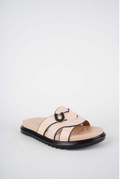 Hakiki Deri Pudra Kadın Düz Terlik 261162602