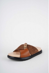 Hakiki Deri Taba Süet-Taba Kadın Düz Terlik 261162603