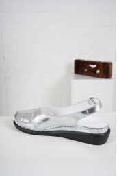 Hakiki Deri Gümüş Kadın Komfort Sandalet 241177503