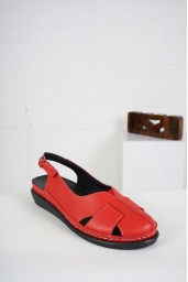 Hakiki Deri Kırmızı Kadın Komfort Sandalet 241177503