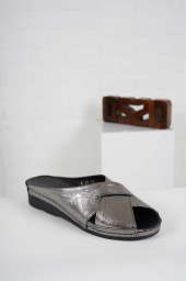 Hakiki Deri Çelik Kadın Komfort Terlik 241177601