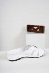 Hakiki Deri Beyaz Kadın Komfort Terlik 241177603