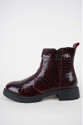 Hakiki Deri Bordo Bas.Rug. Kadın Casual Bot 252189201