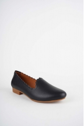 Hakiki Deri Siyah Kadın Babet Ayakkabı 261214101