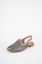 Hakiki Deri Mavi Saten Kadın Burun Kapalı Sandalet 261214502